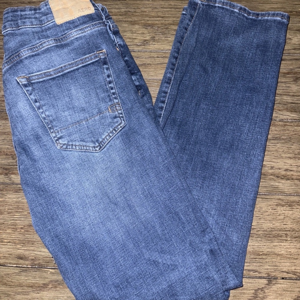 Aeropostale Jeans Mens 31/32 Straight Leg Dark Wash Casual Classic Pockets Blue